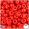 BeadTin Bright Red Opaque 11mm Large Barrel Plastic Pony Beads (250pcs)